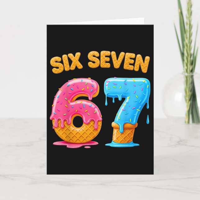 Six Seven Glass Ström Gen Alpha Slang 6 7 Trend Kort (Framsida)