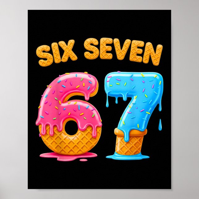 Six Seven Glass Ström Gen Alpha Slang 6 7 Trend Poster (Framsidan)