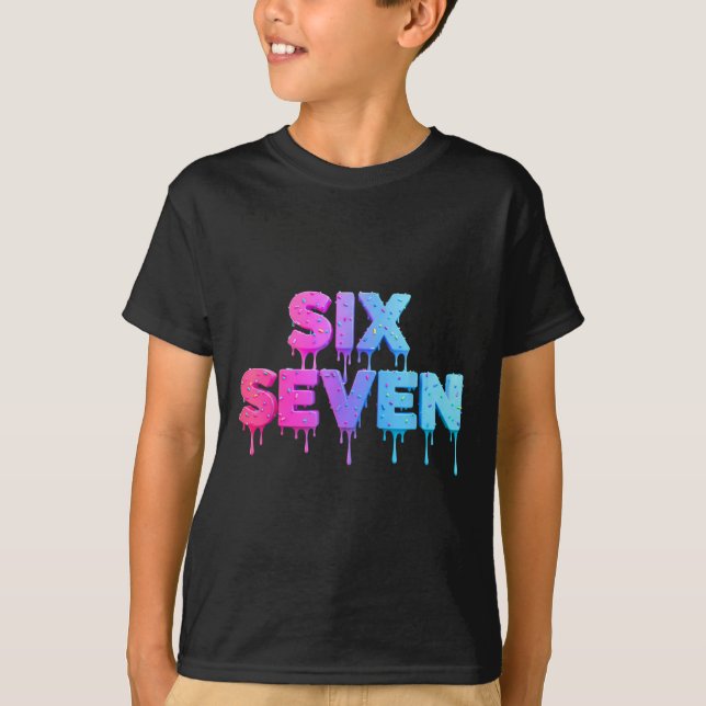 Six Seven Glass Ström Gen Alpha Slang 6 7 Trend T Shirt (Framsida)