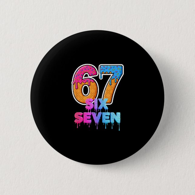 Six Seven Glass Strömmande Gen Alpha Slang 6 7 Tre Knapp (Framsida)