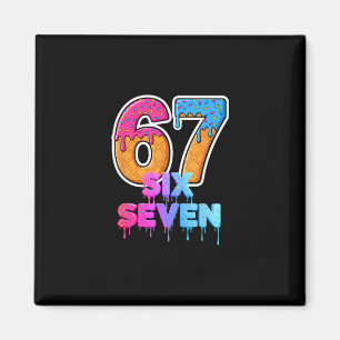 Six Seven Glass Strömmande Gen Alpha Slang 6 7 Tre Magnet
