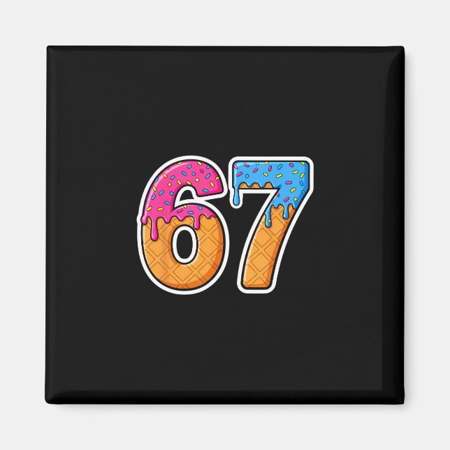 Six Seven Glassisdropp Gen Alpha Slang 6 7 Trend Magnet (Framsidan)