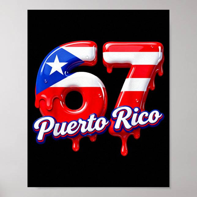 Six Seven Ice Cream Drip 6 7 Kids Meme 67 Puerto R Poster (Framsidan)