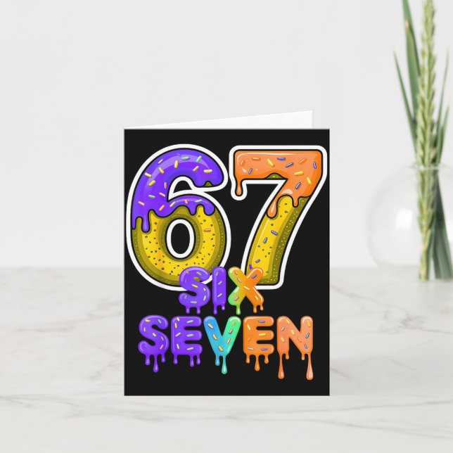 Six Seven Ice Cream Drip Gen Alpha Slang 6 7 Meme  Kort (Framsida)