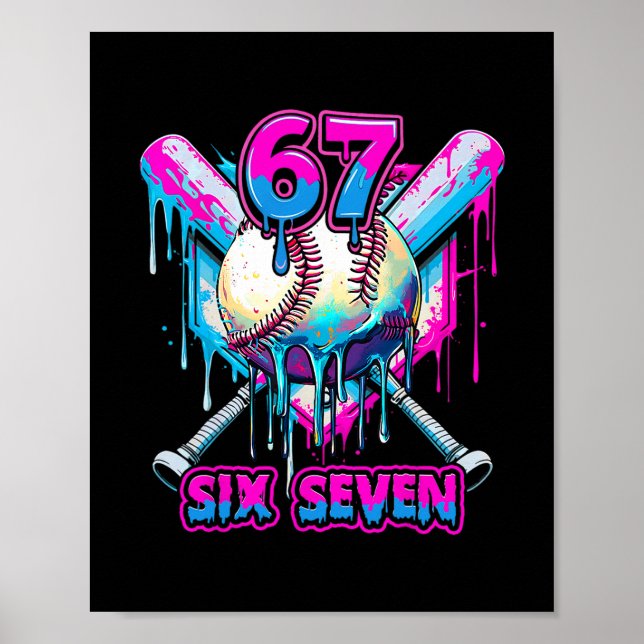 Six Seven Ice Cream Drip Gen Alpha Slang 6 7 Trend Poster (Framsidan)