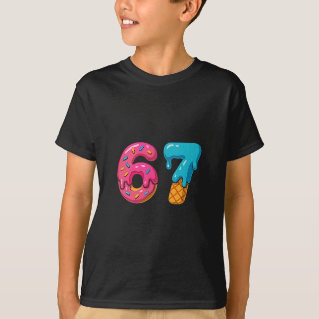 Six Seven Ice Cream Drip Meme 67 Sport Funny Trend T Shirt (Framsida)