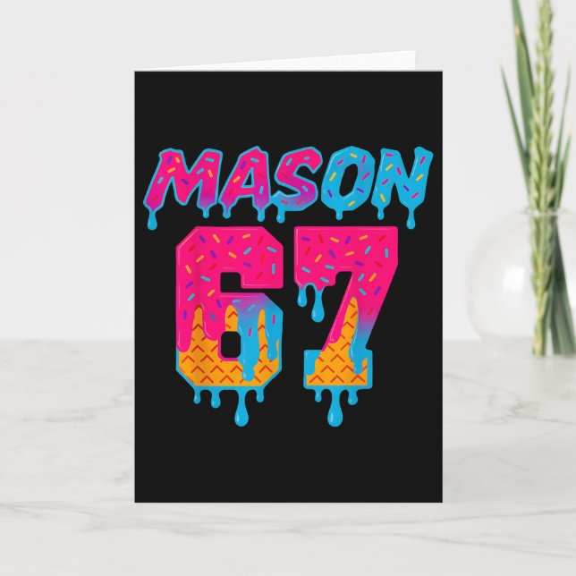 Six Seven Ice Cream Drip Sport 67 Mason Meme  Kort (Framsida)