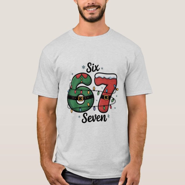 Six Seven jul meme rolig popkultur  T Shirt (Framsida)