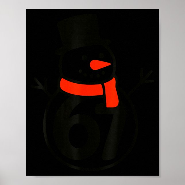 Six Seven Kids 67 Boys Girls 6 7 Christmas Snowman Poster (Framsidan)