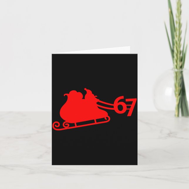 Six Seven Kids 67 Boys Girls 6 7 Santa Claus Sleig Kort (Framsida)