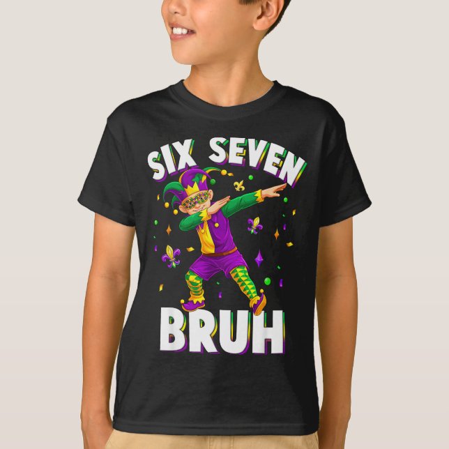 Six Seven Mardi Gras Jester 67 Meme Carnival 6 7 K T Shirt (Framsida)