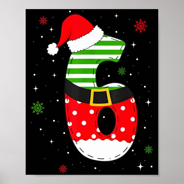 Six Seven Matching 67 Christmas Santa Hat Meme Gen Poster (Framsidan)