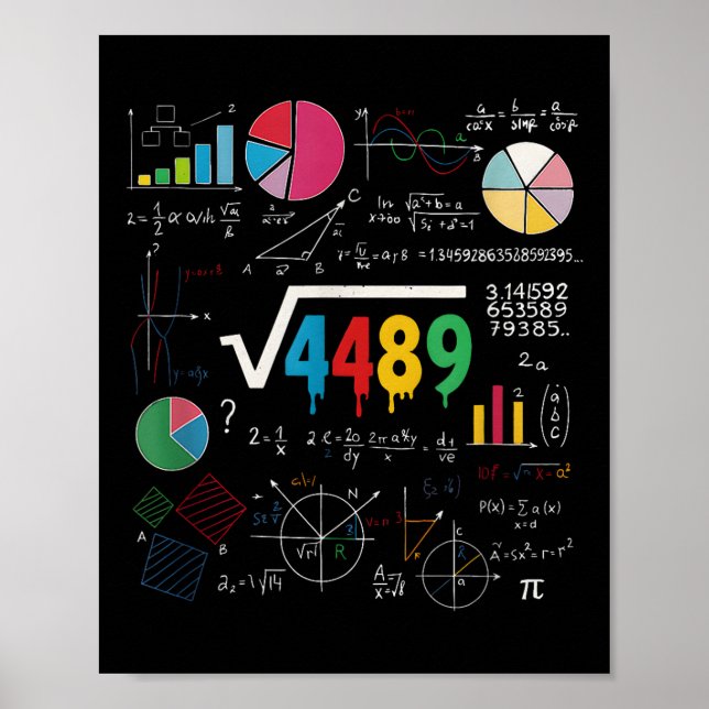Six Seven Math Teacher 67 Meme Square Root 4489 Sl Poster (Framsidan)