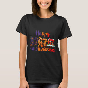 Six Seven Meme 67 Hallothanksmas Halloween Jul T Shirt