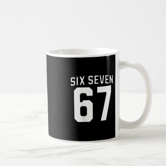 Six Seven Meme 67 Sports Jersey For Boys Girls Kid Kaffemugg (Höger)