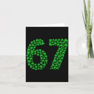 Six Seven Meme 67 St Patrick's Day Shamrocks Män W Kort
