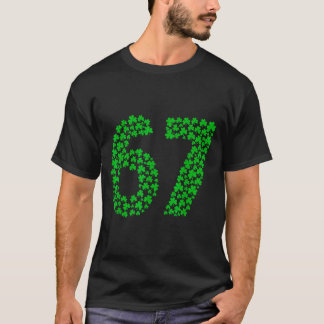 Six Seven Meme 67 St Patricks Day Shamrocks Män W T Shirt