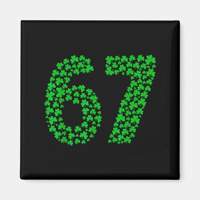 Six Seven Meme 67 St Patrick's Day Shamrocks Men W Magnet (Framsidan)