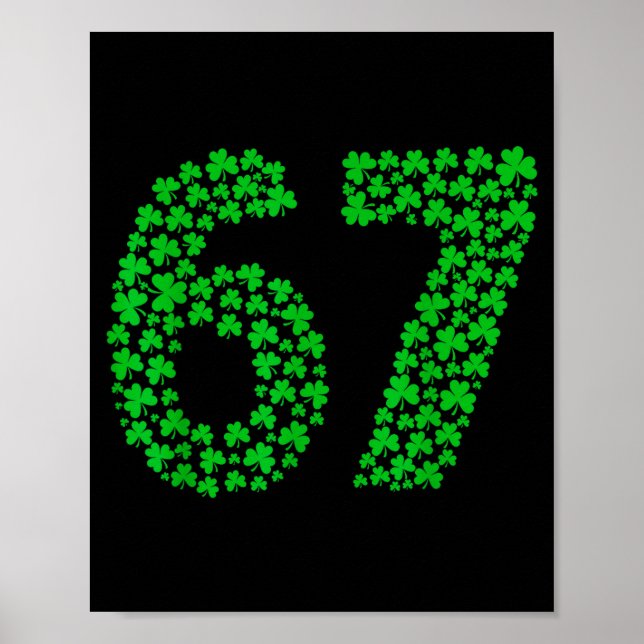 Six Seven Meme 67 St Patrick's Day Shamrocks Men W Poster (Framsidan)