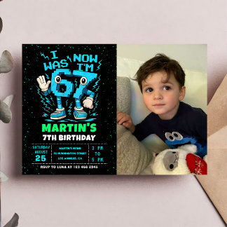 Six Seven Meme 6 7 Birthday Photo Invitation Inbjudningar