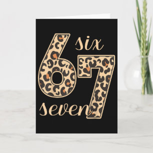 Six Seven Meme 6-7 Nummer Leoprint Gen Z Gen Kort