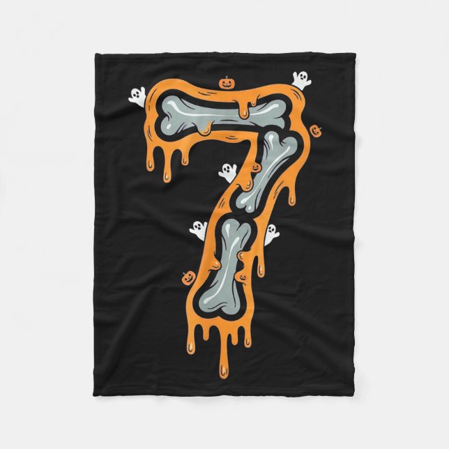 Six Seven Meme 6 7 Skeleton Halloween Costume Coup Fleecefilt (Framsidan)