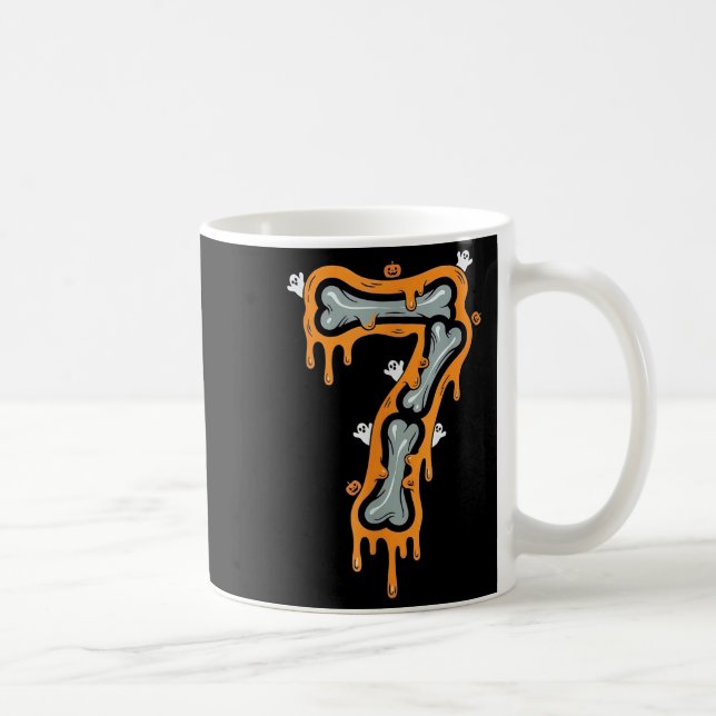 Six Seven Meme 6 7 Skelett Halloween Kostym Par Kaffemugg (Höger)