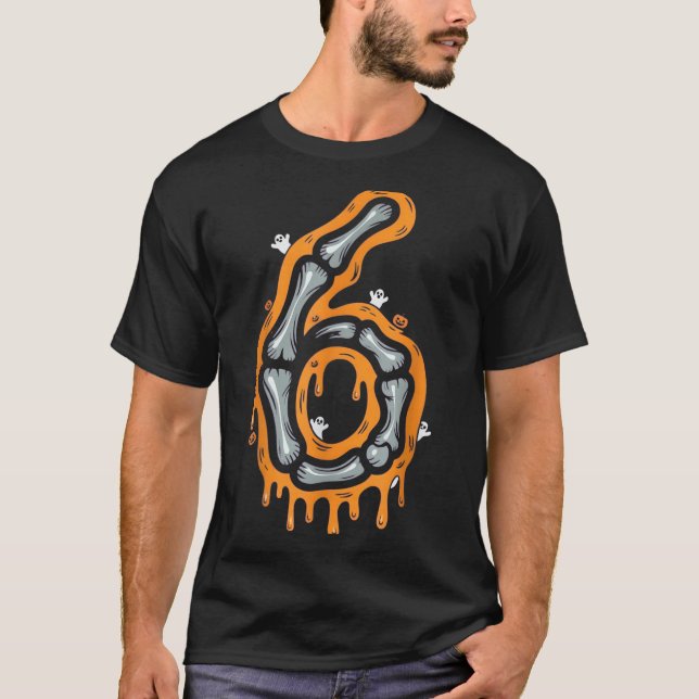 Six Seven Meme 6 7 Skelett Halloween Kostym Par T Shirt (Framsida)
