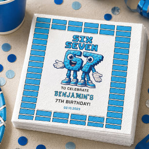 Six Seven Meme 7-årsdag Roligt Trendigt Pappersservett
