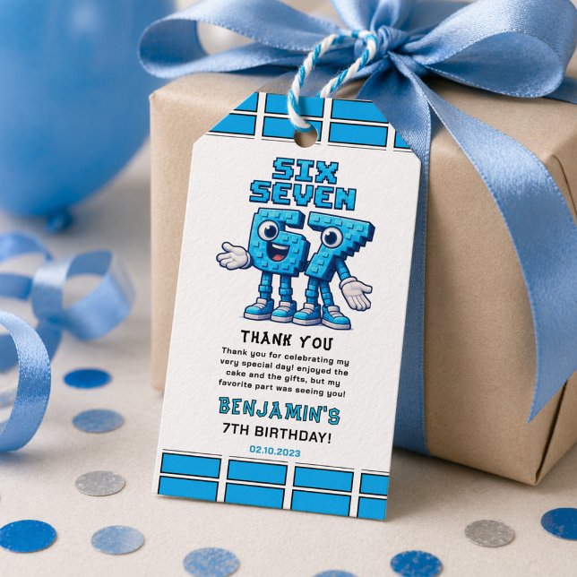 Six Seven Meme 7th Birthday | Funny Trendy Presentetikett (Six Seven Meme 7th Birthday | Funny Trendy Gift Tags
)
