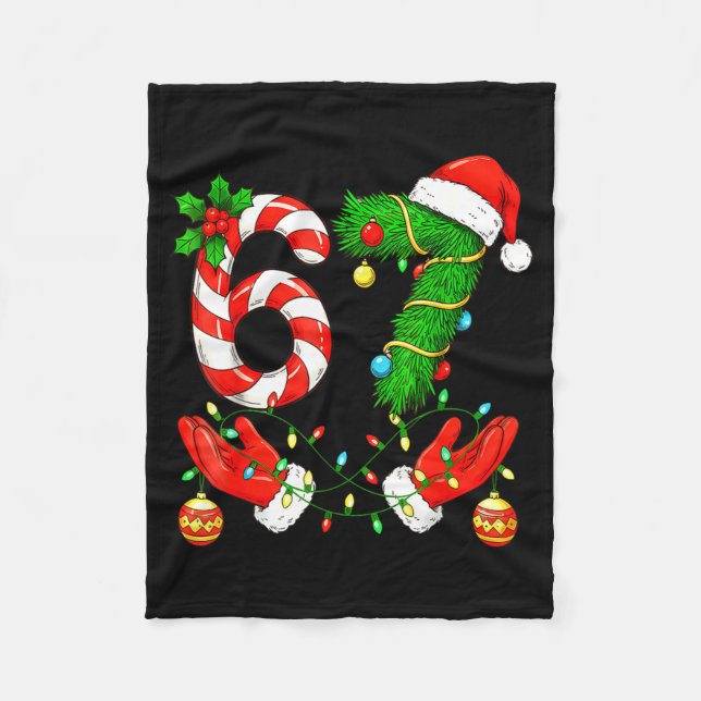 Six Seven Meme Christmas 67 Santa Funny Christmas  Fleecefilt (Framsidan)