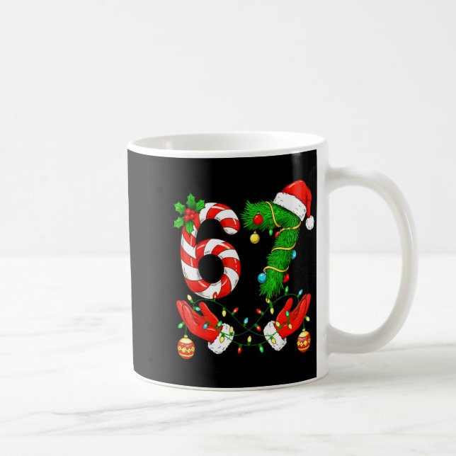 Six Seven Meme Christmas 67 Santa Funny Christmas  Kaffemugg (Höger)