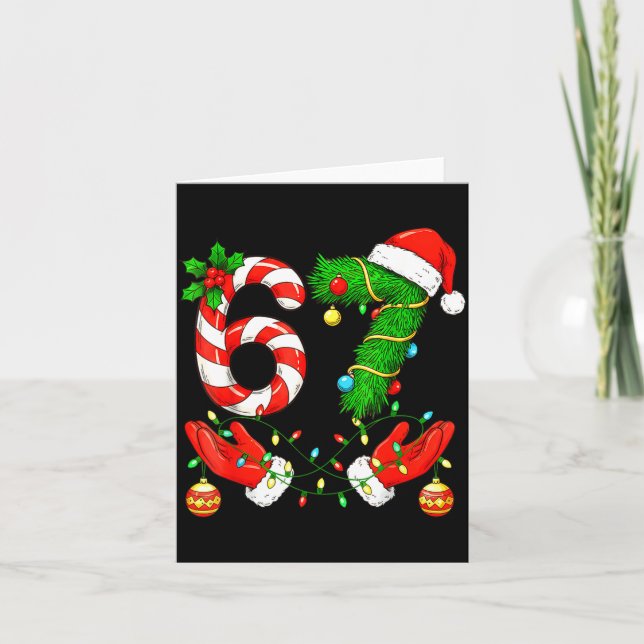 Six Seven Meme Christmas 67 Santa Funny Christmas  Kort (Framsida)