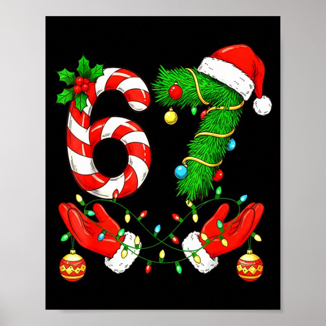 Six Seven Meme Christmas 67 Santa Funny Christmas  Poster (Framsidan)