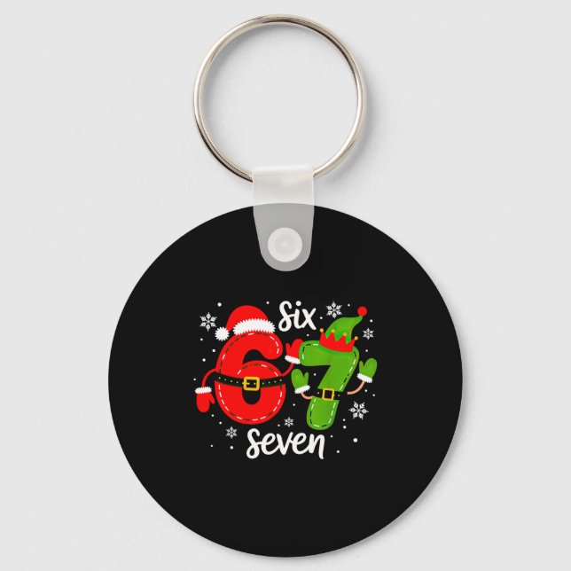 Six Seven Meme Christmas 67 Xmas  Nyckelring (Framsida)