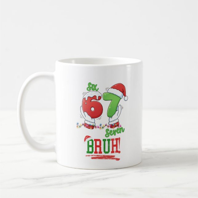Six Seven Meme Christmas Teen Mug Kaffemugg (Vänster)
