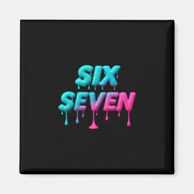 Six Seven Meme För Gen Alpha Barn Och Vuxna Pullo Magnet (Framsidan)