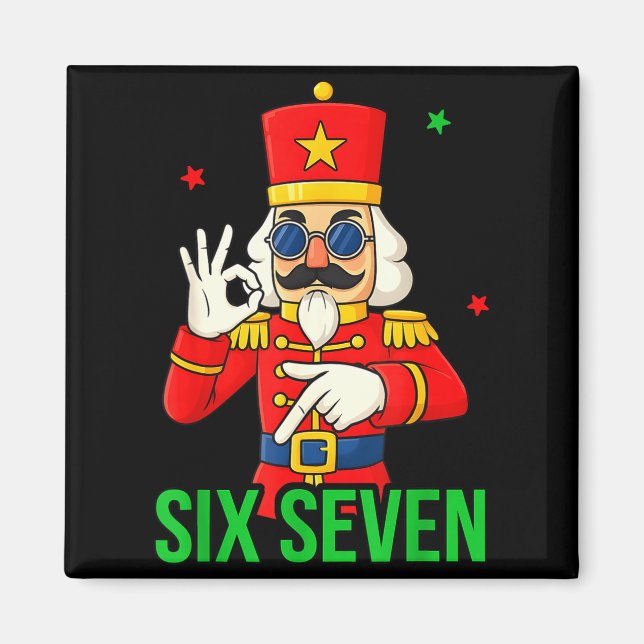 Six Seven Meme Funny Holiday Toy Soldier  Magnet (Framsidan)