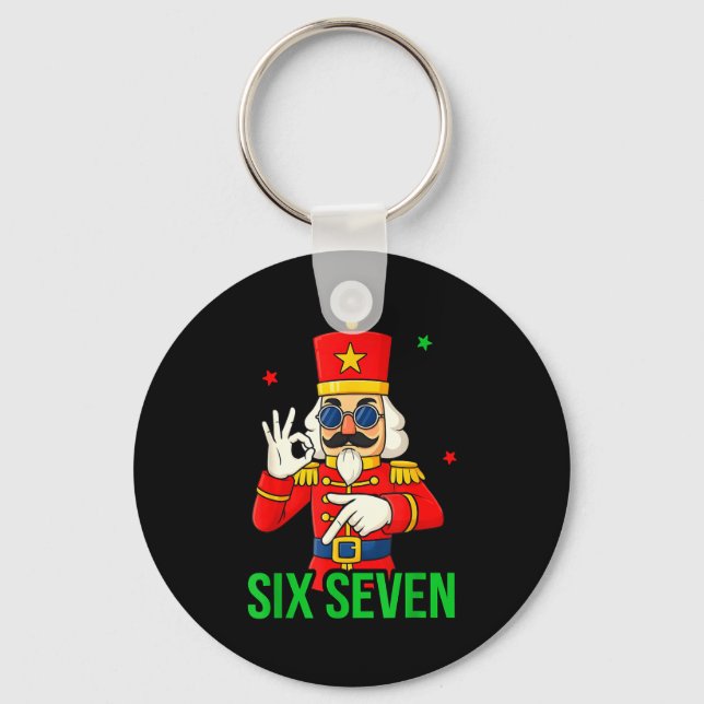 Six Seven Meme Funny Holiday Toy Soldier  Nyckelring (Framsida)