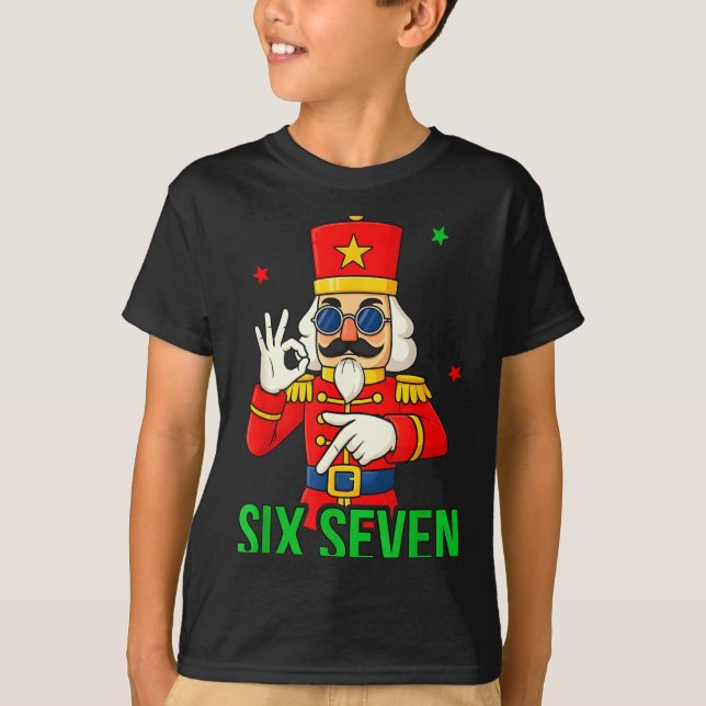 Six Seven Meme Funny Holiday Toy Soldier  T Shirt (Framsida)