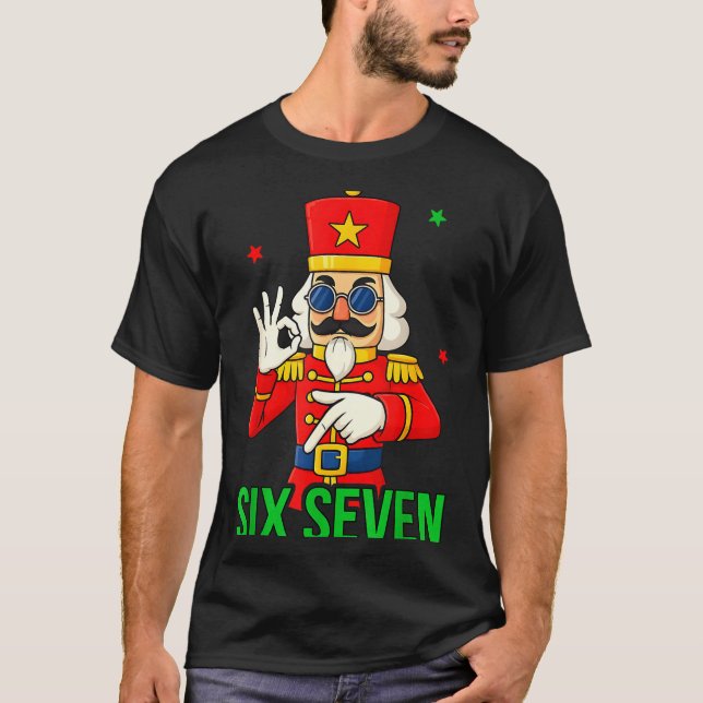 Six Seven Meme Funny Holiday Toy Soldier  T Shirt (Framsida)