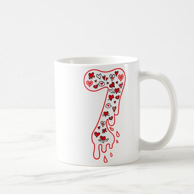 Six Seven Meme Number 7 Couples Matching Valentine Kaffemugg (Höger)