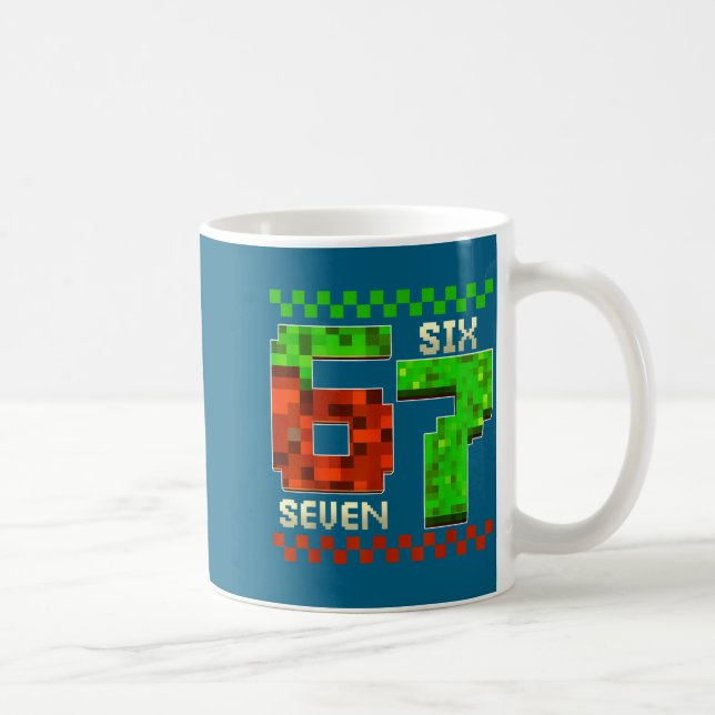 Six Seven Meme Video Gamer Boys Kids 67 Birthday 6 Kaffemugg (Höger)