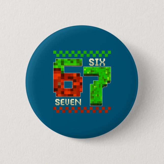 Six Seven Meme Video Gamer Boys Kids 67 Birthday 6 Knapp (Framsida)