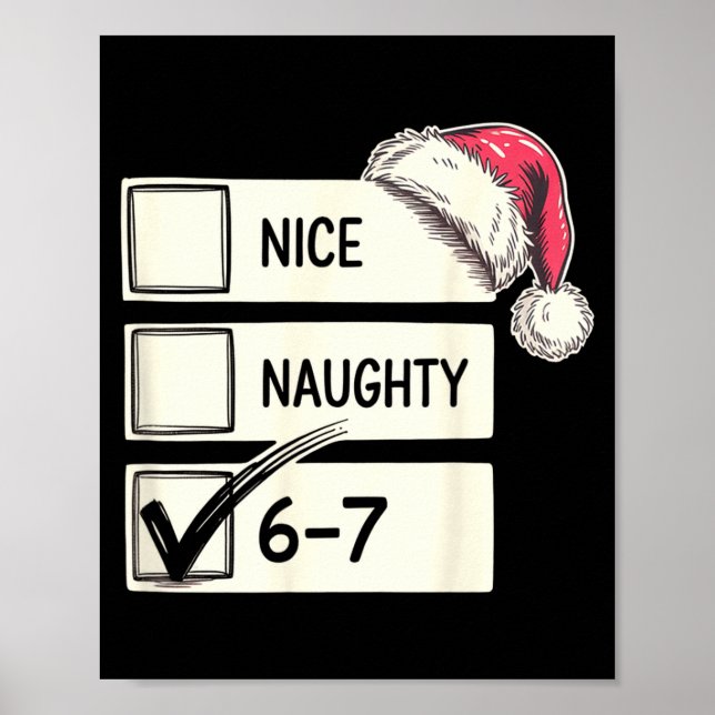 Six Seven Nice Naughty 6-7 Slang  Poster (Framsidan)
