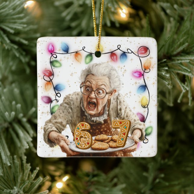 Six Seven On Grannie's Cookie Plate Christmas Julgransprydnad Keramik (Träd)