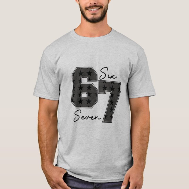 Six Seven Pop Culture Vibe Graphic T Shirt (Framsida)