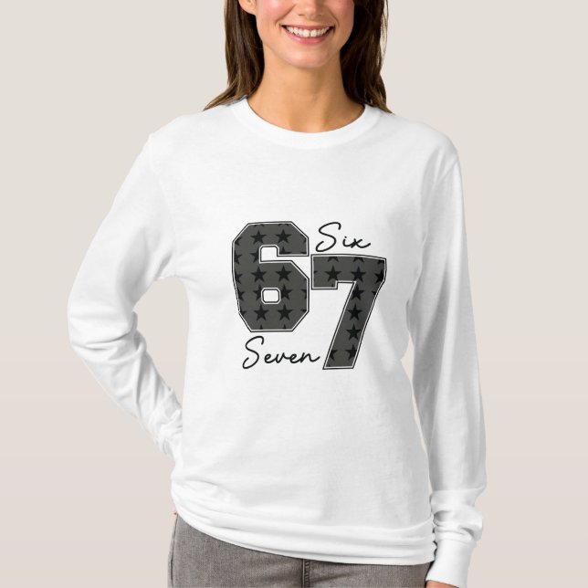 Six Seven Popkultur Vibe Grafik T Shirt (Framsida)