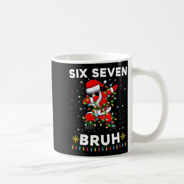 Six Seven Santa Christmas 6 7 Bruh Meme Gen Alpha  Kaffemugg (Höger)