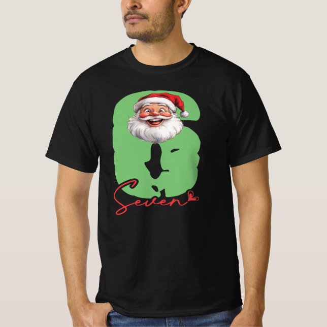 Six Seven Santa, Funny Matching T Shirt (Framsida)